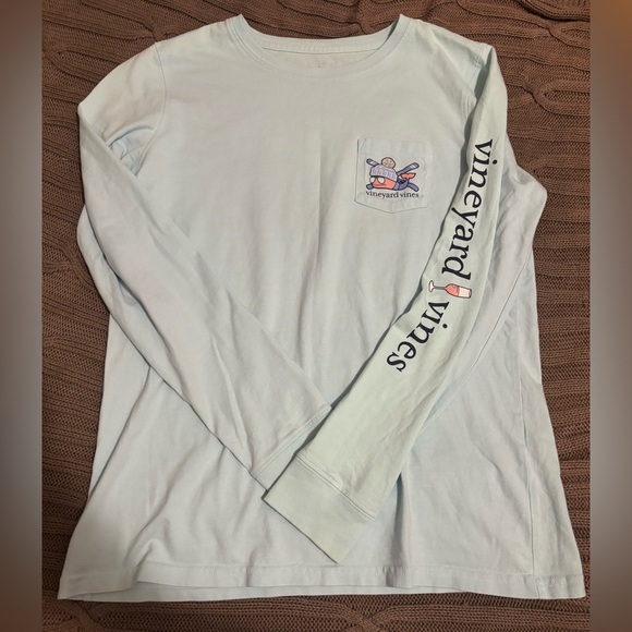 Vineyard Vines Pastel Blue Long Sleeve Tee - Picture 1 of 2